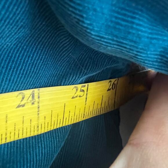 J. Jill Corduroy Tunic Top Size 2X Button Front Shirt Lagenlook Turquoise - Picture 4 of 6